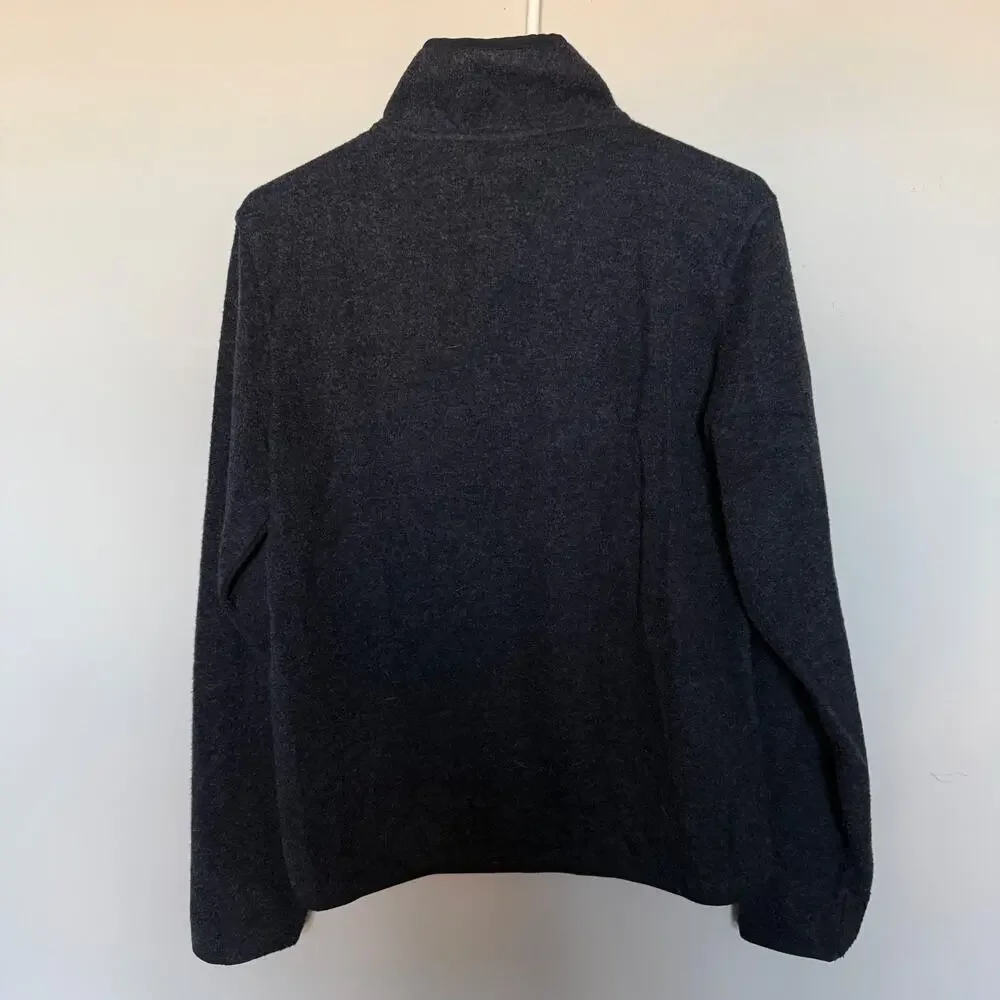 Vuori Venice Sweater Mens Small Wool Gray Pullover 1/4 Snap Closure Outdoor Gorp